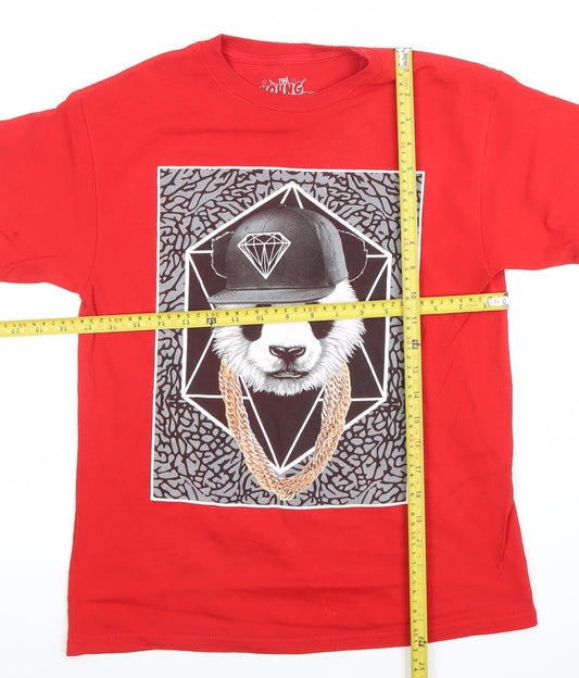 Boys UK Size L The Young & Wild Red Basic T-Shirt