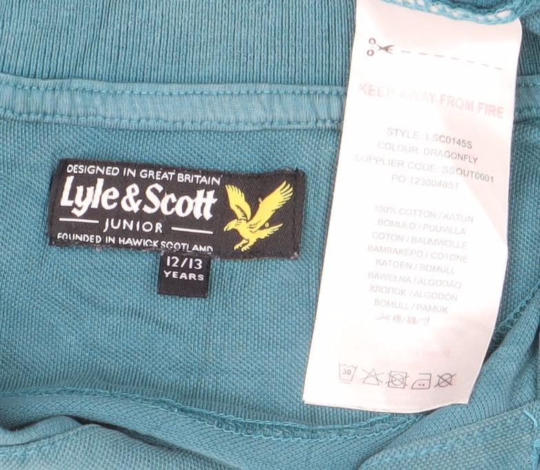 Boys UK Size 12-13 Years Lyle & Scott Blue Basic Polo
