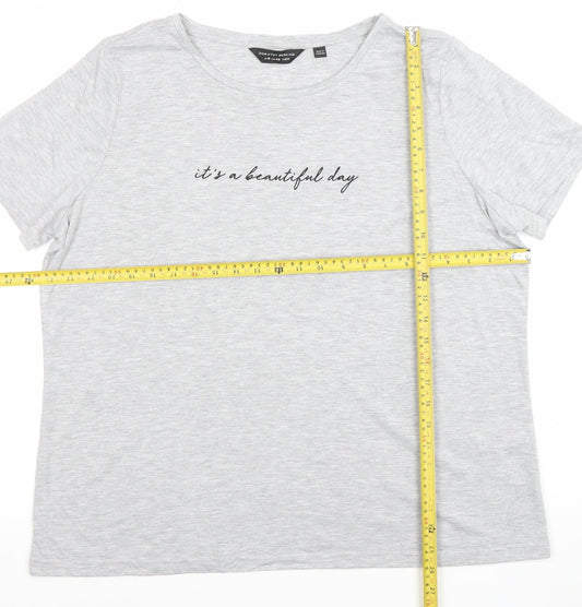 Womens UK Size 20 Dorothy Perkins Grey Basic T-Shirt
