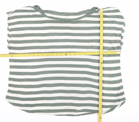 GAP Women’s Green White Striped Relaxed Fit T-Shirt XL