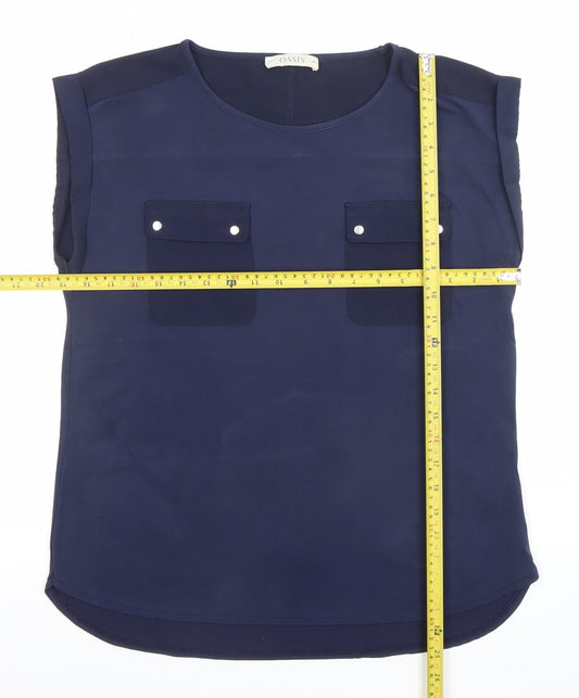 Womens UK Size M Oasis Blue Basic Blouse