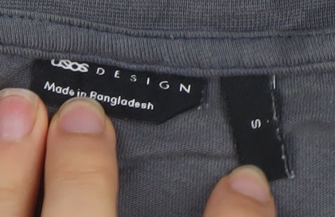 ASOS DESIGN Womens Grey Cropped Paris T-Shirt Size S