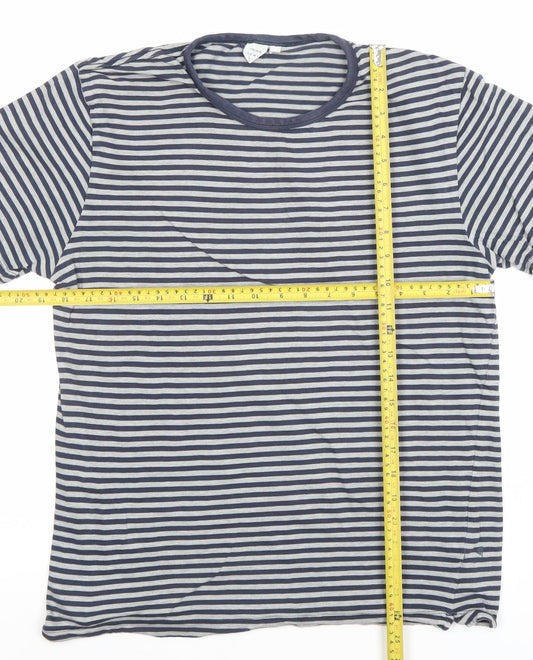 John Lewis Womens Blue Striped Cotton T-Shirt Size S
