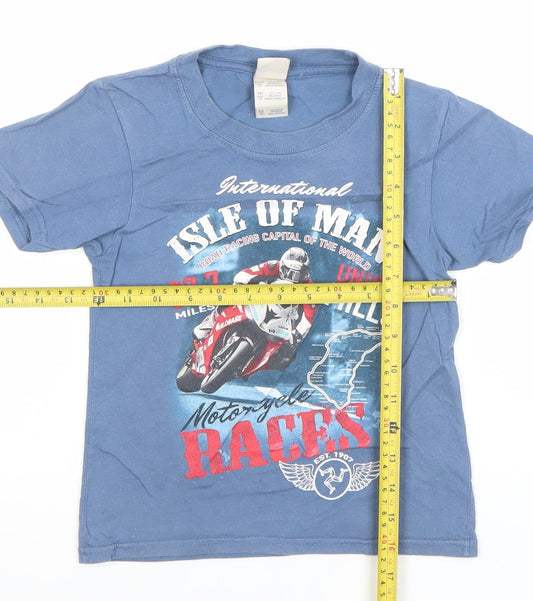 Boys UK Size 3-4 Years Gildan Blue Basic T-Shirt