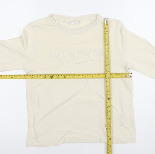 Girls UK Size 11-12 Years Zara Ivory Basic T-Shirt