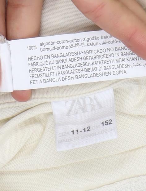 Girls UK Size 11-12 Years Zara Ivory Basic T-Shirt