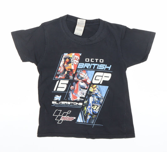 Boys UK Size XS Gildan Black Basic T-Shirt