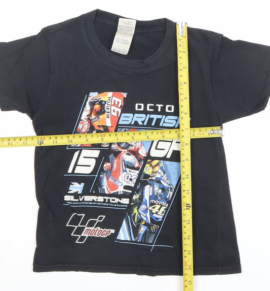 Boys UK Size XS Gildan Black Basic T-Shirt