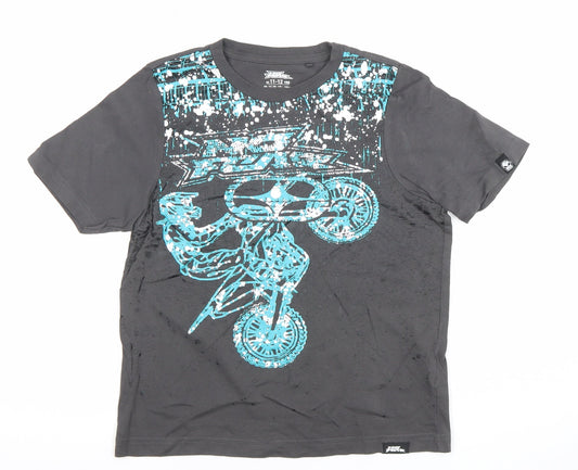 Boys UK Size 11-12 Years No Fear Black Basic T-Shirt