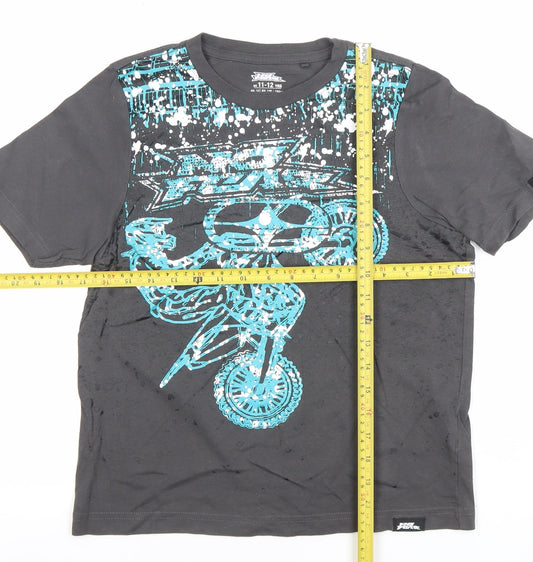 Boys UK Size 11-12 Years No Fear Black Basic T-Shirt