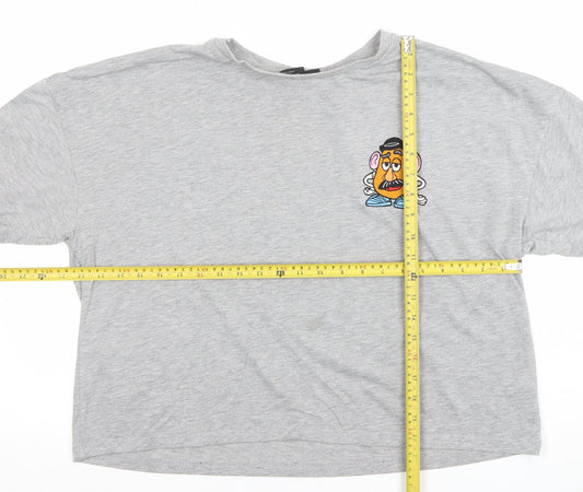 Womens UK Size XL Disney Pixar Grey Basic T-Shirt