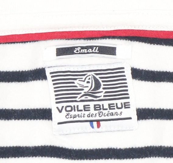 Womens UK Size S Voile Bleue Blue Basic T-Shirt