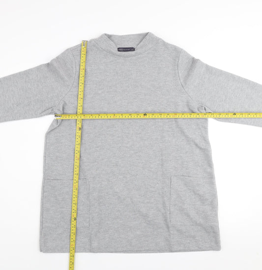 Marks and Spencer Women’s Grey Knit Shift Dress Size 18 Long Sleeve Casual