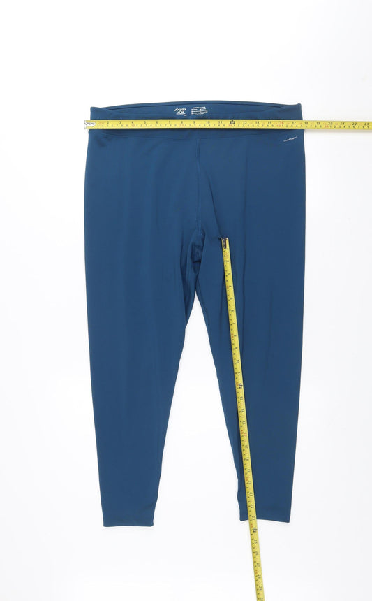 Womens UK Size 2XL Jockey Athletic Fit Leggings Blue Leggings