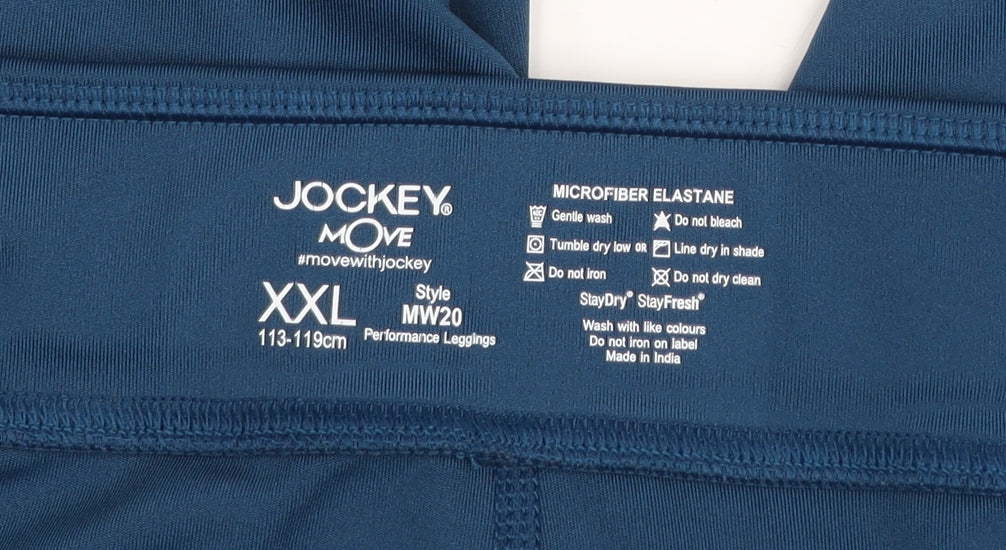 Womens UK Size 2XL Jockey Athletic Fit Leggings Blue Leggings