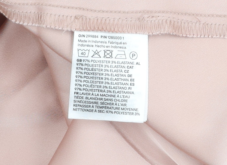 H&M Womens Beige Short Satin Stretch Skirt XL