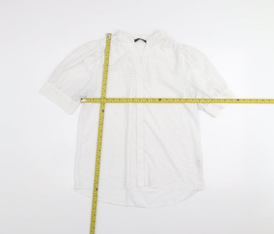 Dunnes Women’s White Short Sleeve Woven Tunic Blouse Size 12