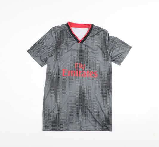 Mens UK Size S SL Benfica Grey Football T-Shirt
