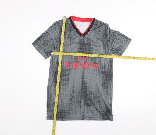 Mens UK Size S SL Benfica Grey Football T-Shirt