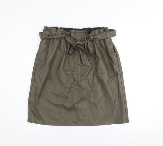 Womens UK Size 12 Only Straight & Pencil Faux Leather Skirt