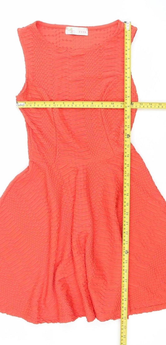Womens UK Size 10 Cameo Rose Fit & Flare Dress