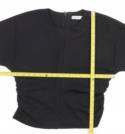 Womens UK Size 10 Gallery Black Basic Blouse