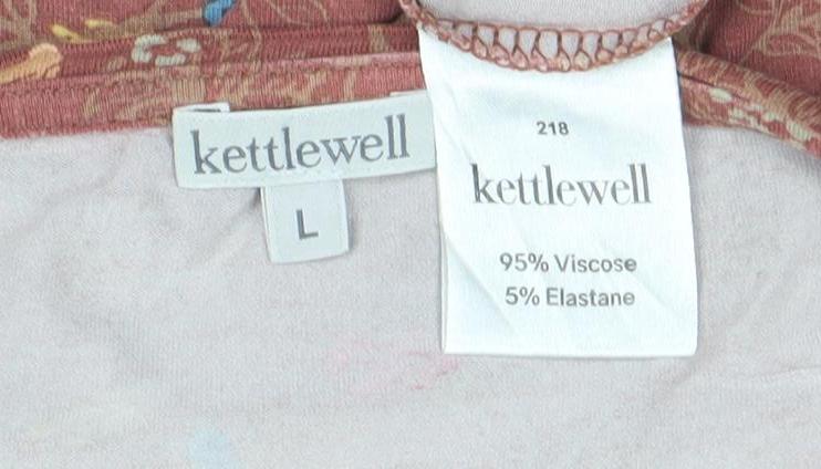 Womens UK Size L Kettlewell Brown Basic T-Shirt