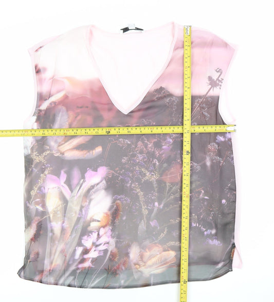Womens UK Size 8 NEXT Pink Basic Blouse