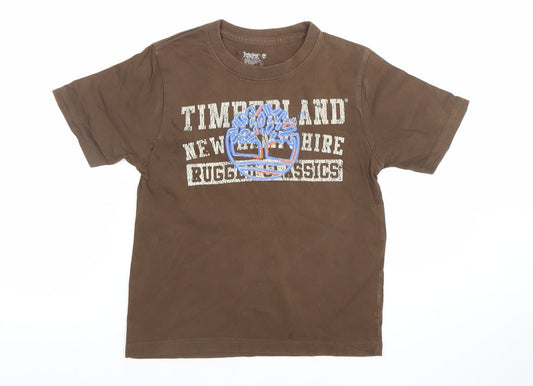 Boys UK Size 6 Years Timberland Brown Basic T-Shirt