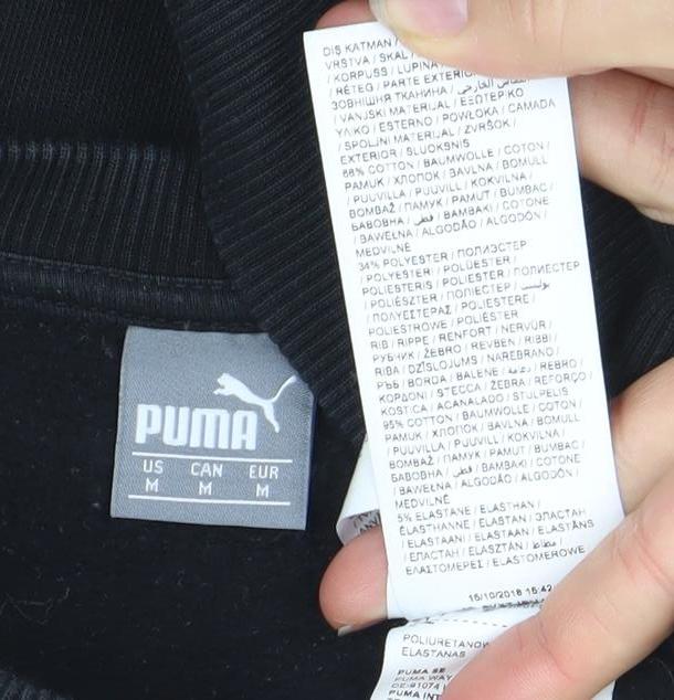Mens UK Size M PUMA Black Pullover Sweatshirt