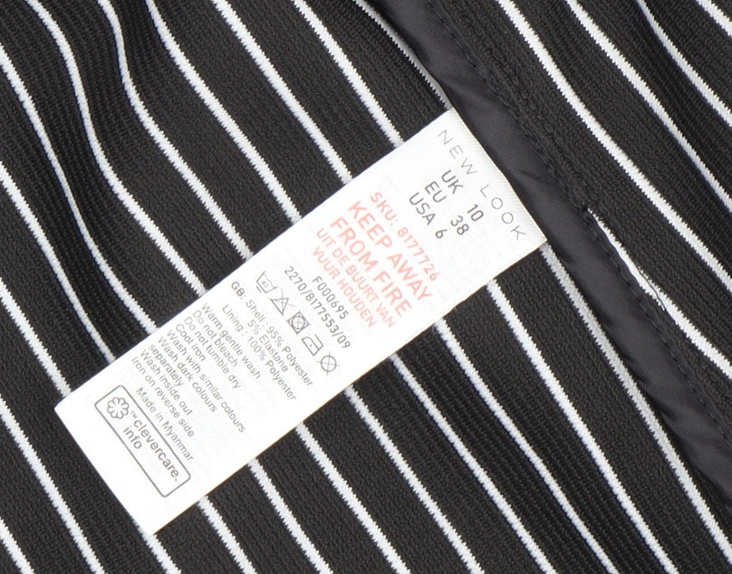 New Look Women's Black Pinstripe Blazer Jacket UK 10