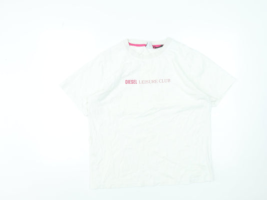 Womens UK Size L Diesel White Basic T-Shirt