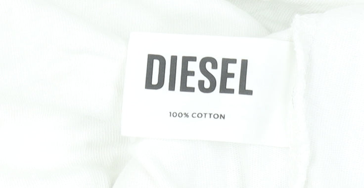 Womens UK Size L Diesel White Basic T-Shirt