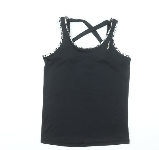 Womens UK Size 10 Freddy Black Gym & Training Yoga Running & Jogging Tank