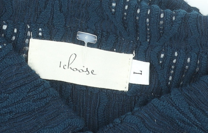 Womens UK Size L Ichoise Blue Wrap Blouse