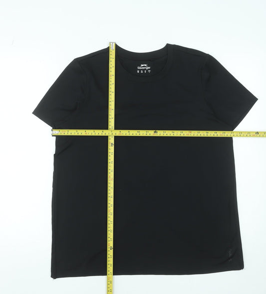 Womens UK Size 12 Slazenger Black Running & JoggingGym & TrainingYoga T-Shirt