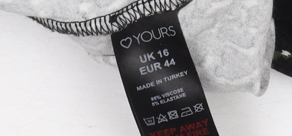 Womens UK Size 16 Yours Black Tunic Blouse