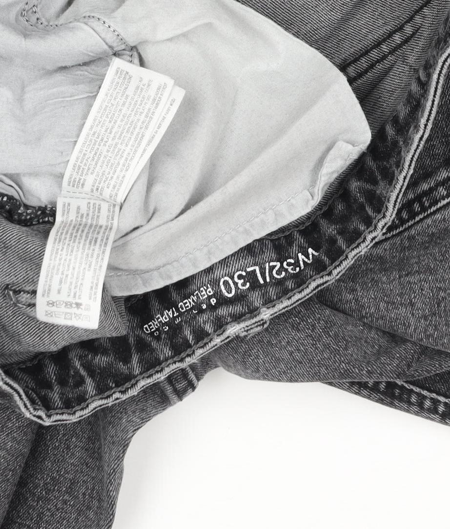 Denim & Co. Men’s Grey Relaxed Tapered Denim Jeans W32 L30 Classic Style