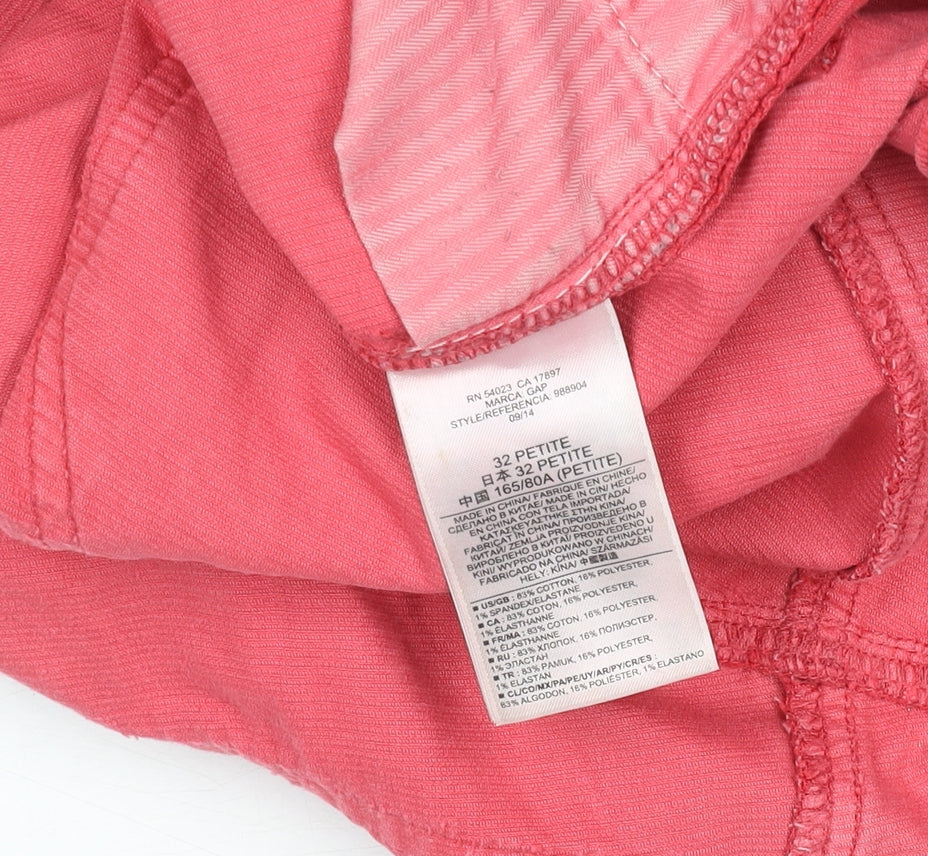 GAP Women’s Pink Corduroy 32 Petite Straight Stretch Jeans