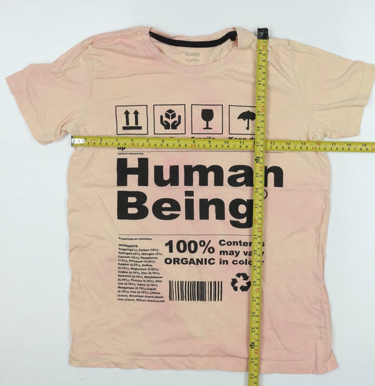 Girls UK Size 13-14 Years Zudio Beige Basic T-Shirt