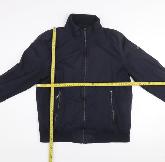 6th Sense Men's Blue Bomber Jacket Size M Regular Fit Full Zip