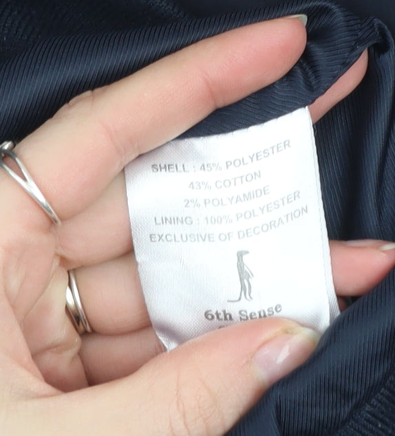 6th Sense Men's Blue Bomber Jacket Size M Regular Fit Full Zip