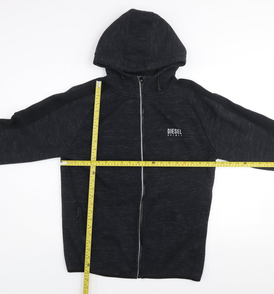 Diesel Spirit Men's Black Large Full Zip Hooded Track Jacket