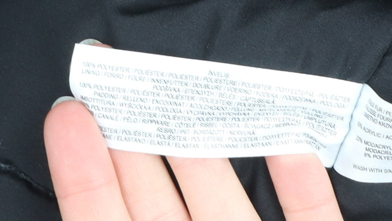 Primark Womens Black Fur Trim Hooded Parka Jacket 2XS