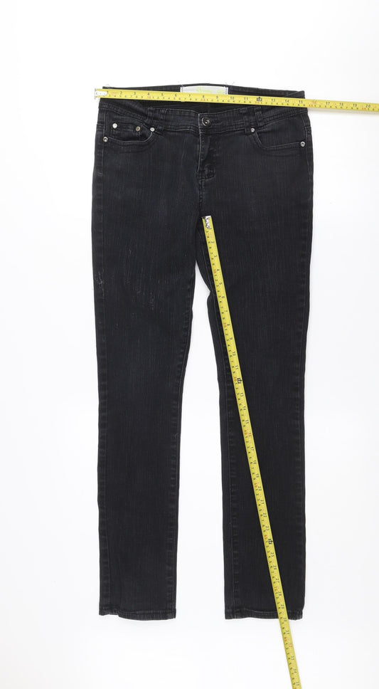 Womens UK Size 12 Dunnes Slim Fit Skinny Black Jeans