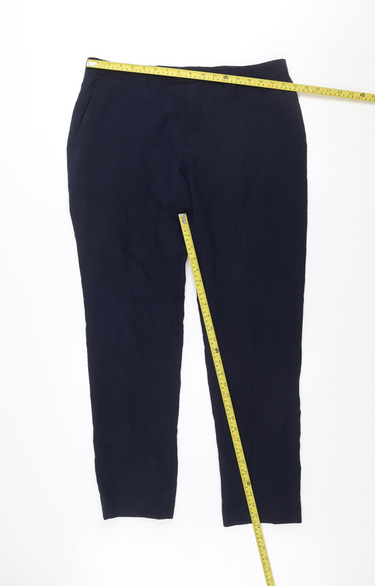 6th Sense Men’s Blue Chino Trousers 36R Regular Fit Cotton Blend