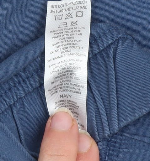 Dunnes Men’s Blue Cotton Blend Chino Trousers M Regular Fit