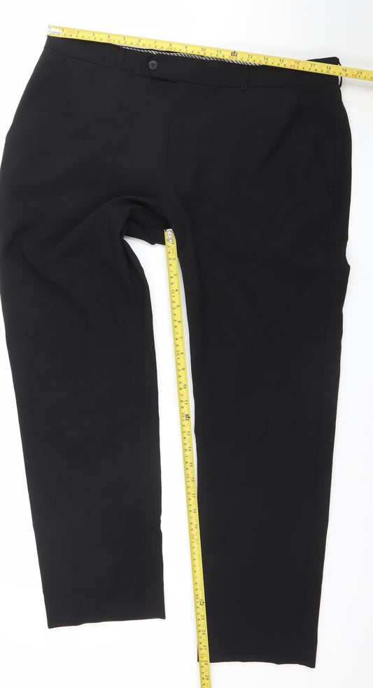 Mens UK Size 38 in St. Bernard for Dunnes Stores Regular Fit Dress Pants Black T