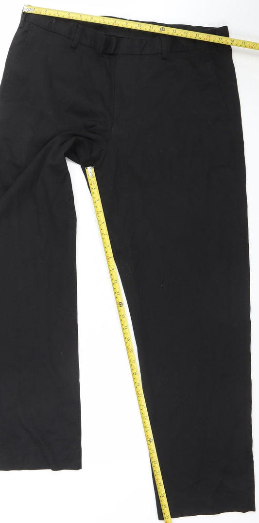 Dunnes Stores Womens Black Straight Leg Trousers Size 18 Polyester Blend