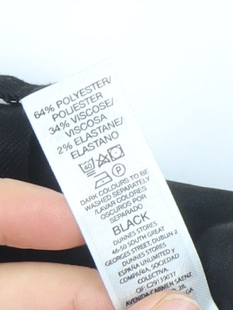 Dunnes Stores Womens Black Straight Leg Trousers Size 18 Polyester Blend